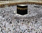 نصف کعبه زیر آب رفت ! + عکس  شنای زائران 