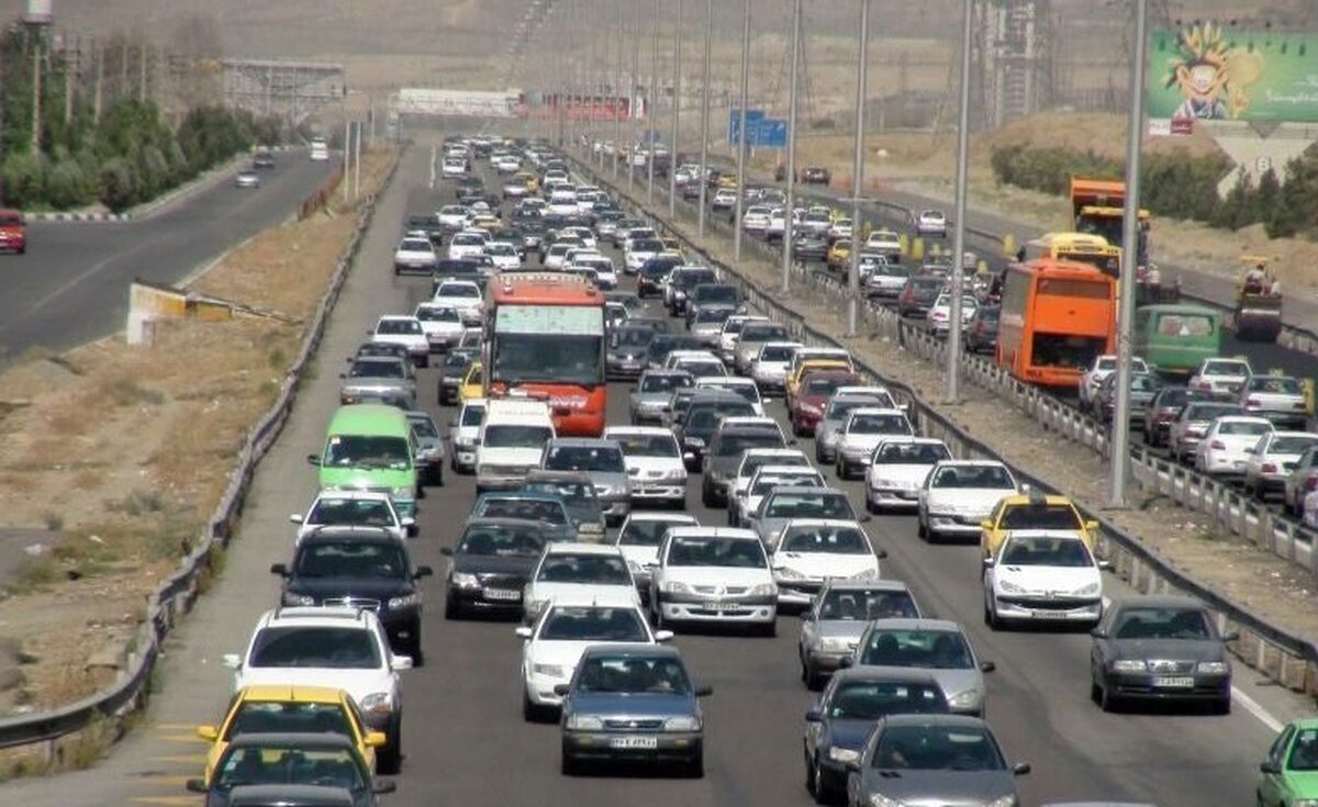 ترافیک ورود به تهران سنگین است | گزارش باد و باران در جاده‌های 6 استان