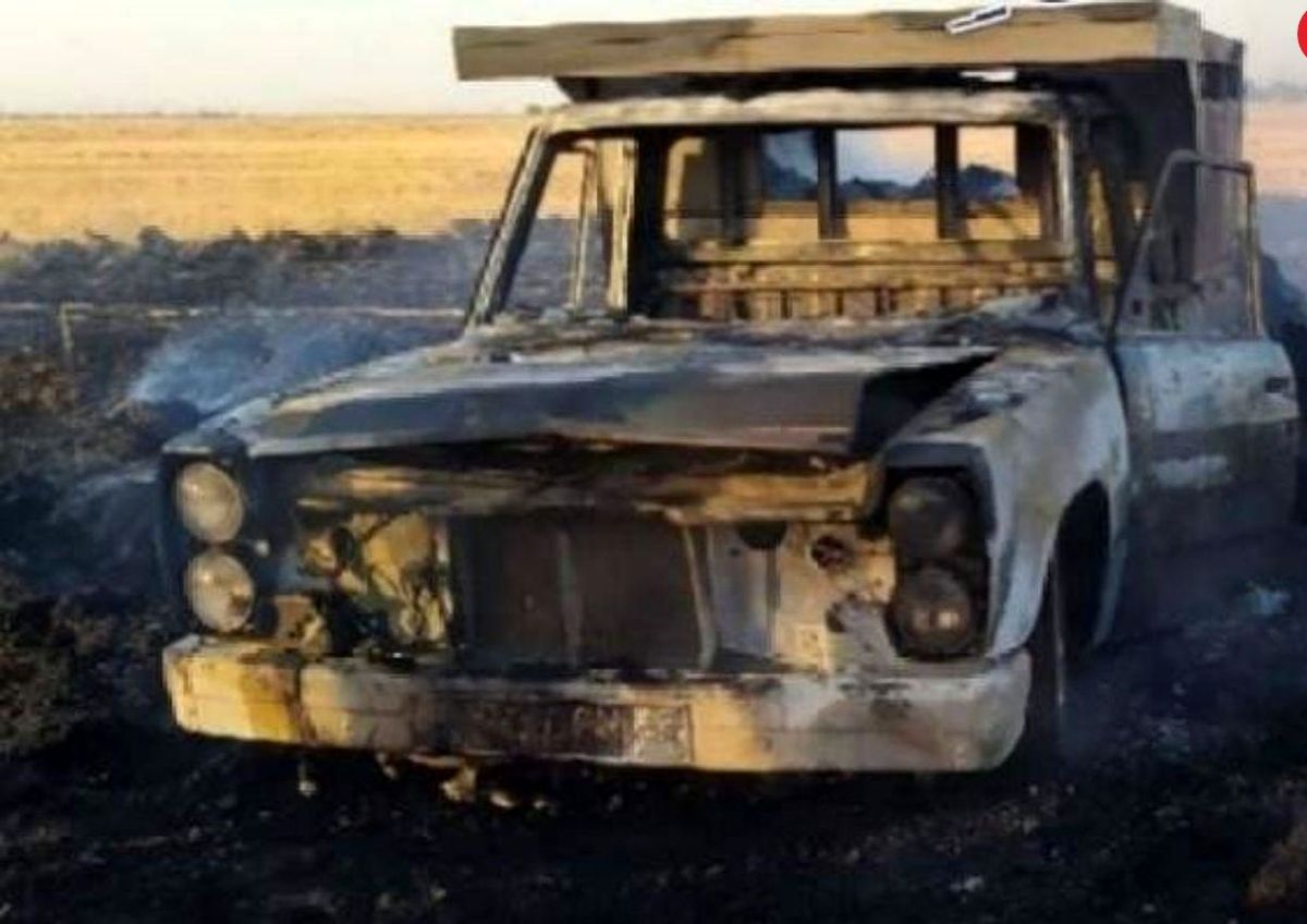 راننده در نیسان آبی جزغاله شد